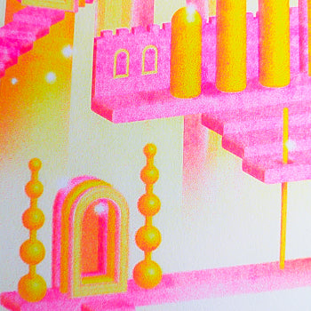 Riso fluorescent colors fluo pink yellow
